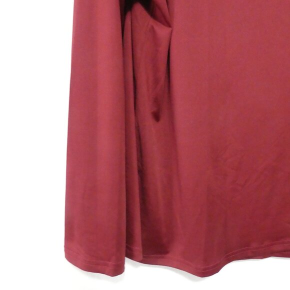SHEIN - Curve | 2XL | Burgundy Mesh & Open Front & Back Long Sleeve Shirt - Picture 6 of 14